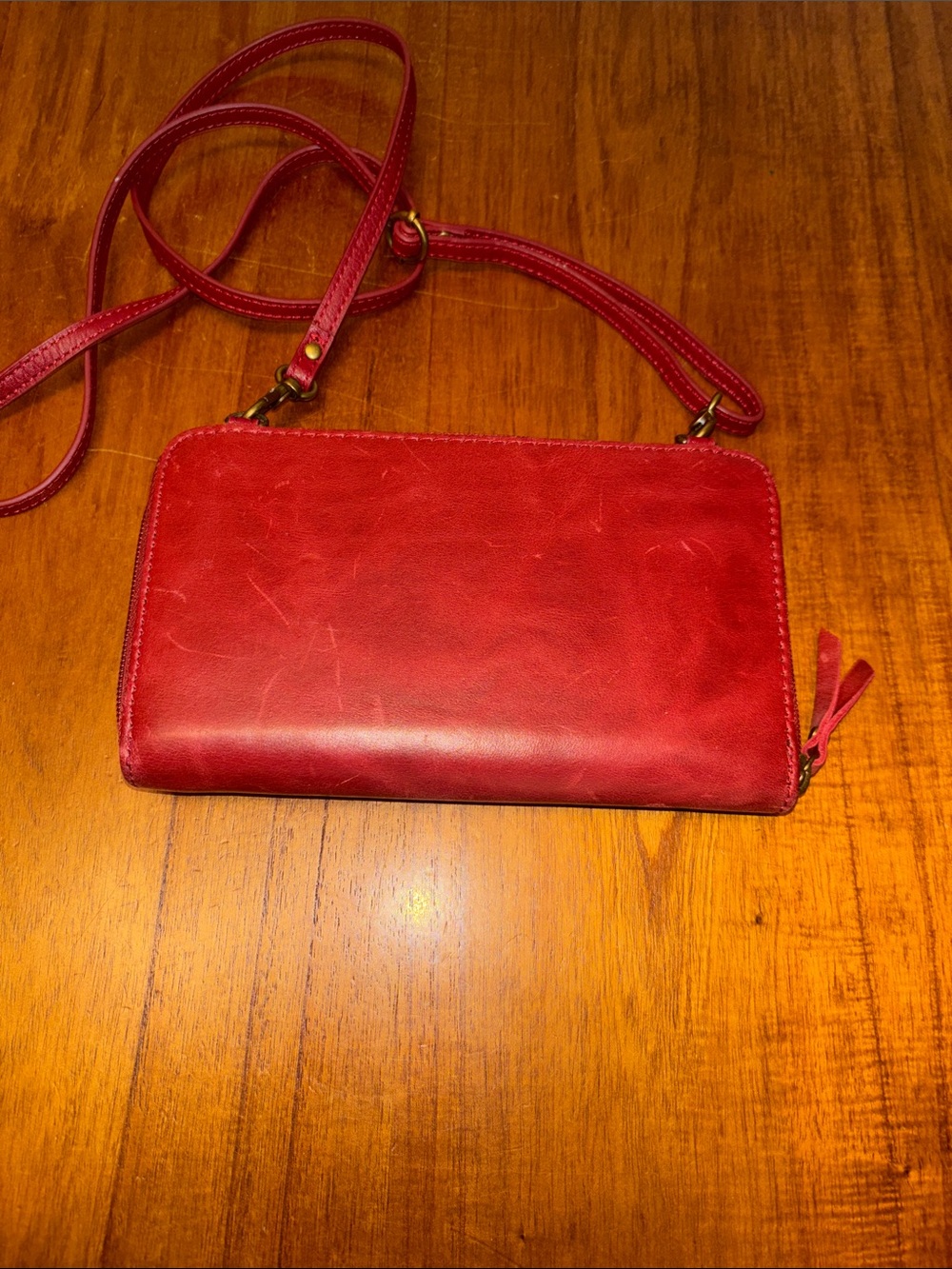 The Sak Red Leather Crossbody Wallet Purse - Picture 2 of 4